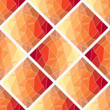 Dark orange, Yellow vector low poly texture seamless pattern. A sample with p 库存插图