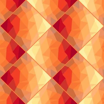 Dark orange, Yellow vector low poly texture seamless pattern. A sample with p 库存插图