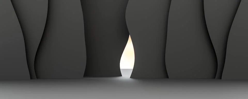 Dark organic shape environment with sky background backdrop 3d render イラスト素材