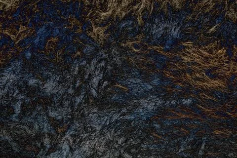 Dark organic surface texture with deep blue and rusty brown intertwining strokes Stock Photos