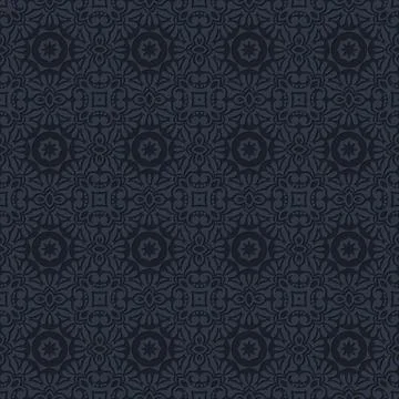 Dark, ornate pattern textile design, seamless repeat, background texture, f.. Stock Illustration