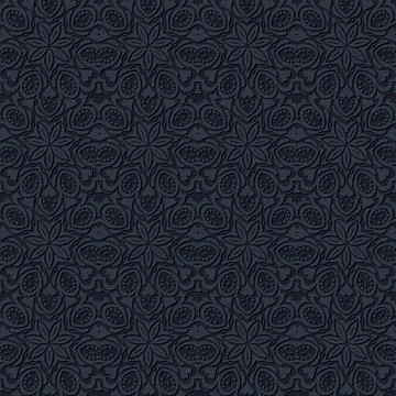 Dark, ornate, seamless pattern texture; fabric design, background Stock Illustration