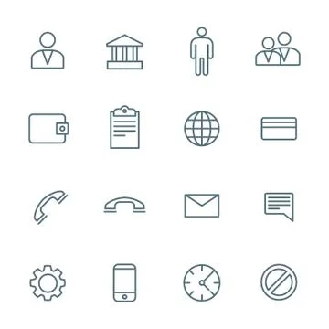 Dark outline various social network icons set. Stock Illustration