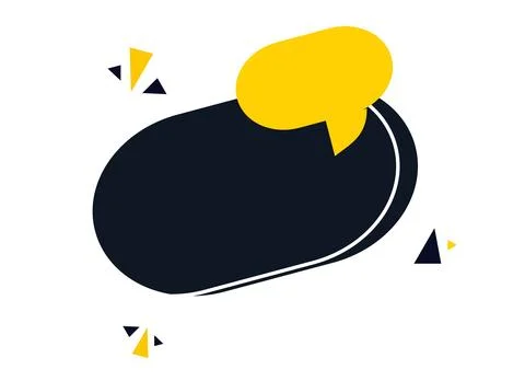Dark oval speech bubble template, Rounded message frame with yellow bubble, M Stock-Illustration