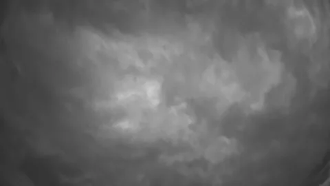 Dark Overcast Stormy Cloud Moving Sky Fisheye Timelapse Stock Footage 335203514