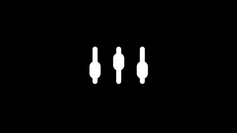 Dark panel featuring three vertical sliders animation 스톡 동영상 337839137