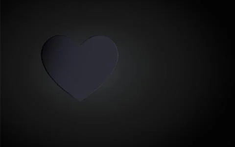 Dark paper background, imitation cut out heart, shadows. Concept pattern. Stock Illustration