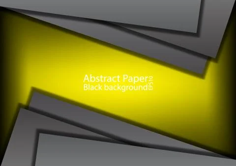 Dark paper background on yellow texture,vector illustration with space for te Stock Illustration