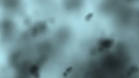 Dark particles with clouds on blue animated background Vidéo 44788189