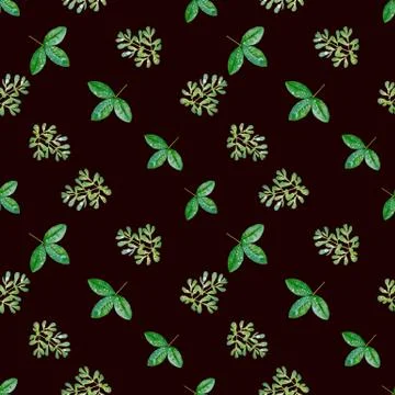 Dark pattern with leaves Stock Illustration