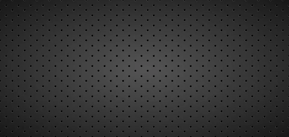 Dark perforated metal panel texture with regular hole grid. Industrial grille Illustrazione stock
