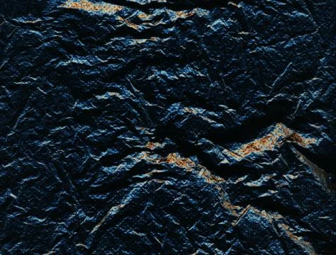 Dark perforated rough surface with cracks and golden inclusions. Ragged stone Stock Illustration