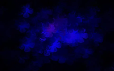 Dark Pink, Blue vector abstract backdrop with trees, branches. Stock Illustration