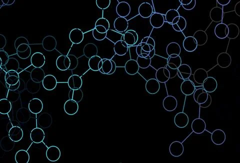 Dark Pink, Blue vector backdrop with artificial intelligence data. Stock Illustration