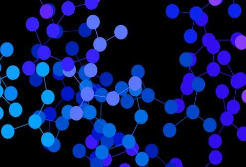 Dark Pink, Blue vector backdrop with artificial intelligence data. Stock Illustration