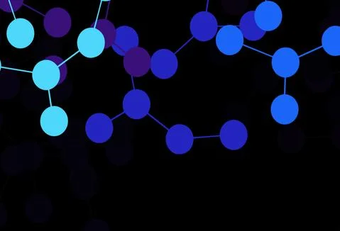 Dark Pink, Blue vector backdrop with artificial intelligence data. Stock Illustration