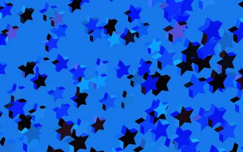 Dark Pink, Blue vector backdrop with small and big stars. Stock Illustration