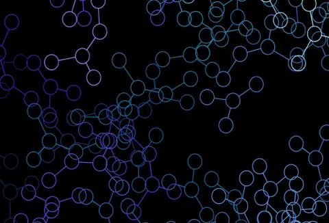 Dark Pink, Blue vector background with forms of artificial intelligence. Illustrazione stock