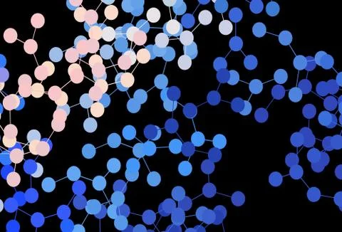 Dark Pink, Blue vector background with forms of artificial intelligence. 스톡 일러스트