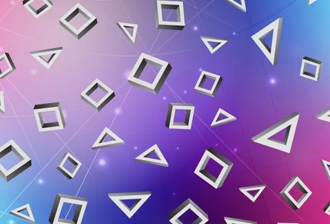 Dark Pink, Blue vector background with rectangles. Stock Illustration