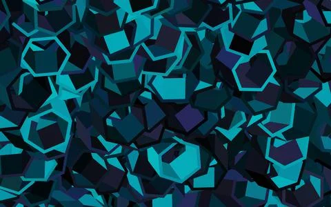 Dark Pink, Blue vector background with set of hexagons. イラスト素材