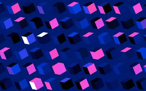 Dark Pink, Blue vector background with rectangles. Stock Illustration
