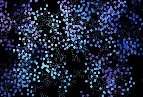 Dark Pink, Blue vector background with forms of artificial intelligence. Stock Illustration