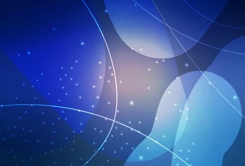 Dark Pink, Blue vector Circles, lines with colorful gradient on abstract back Stock Illustration