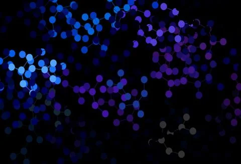 Dark Pink, Blue vector pattern with artificial intelligence network. Illustrazione stock