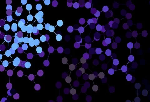 Dark Pink, Blue vector pattern with artificial intelligence network. 스톡 일러스트