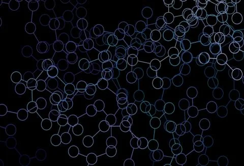 Dark Pink, Blue vector pattern with artificial intelligence network. Illustrazione stock