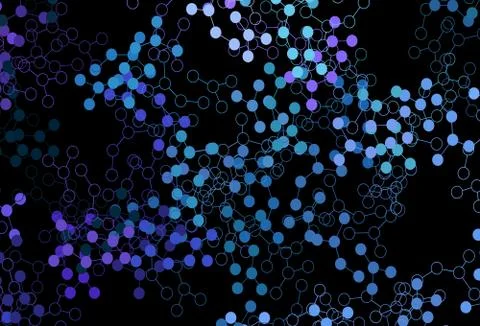 Dark Pink, Blue vector pattern with artificial intelligence network. Illustrazione stock