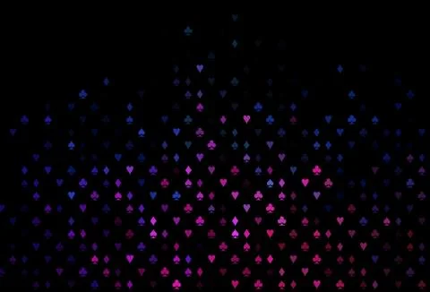 Dark Pink, Blue vector pattern with symbol of cards. Illustrazione stock