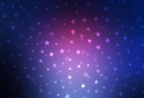 Dark Pink, Blue vector pattern with christmas snowflakes, stars. Stock Illustration