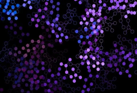 Dark Pink, Blue vector pattern with artificial intelligence network. Illustrazione stock