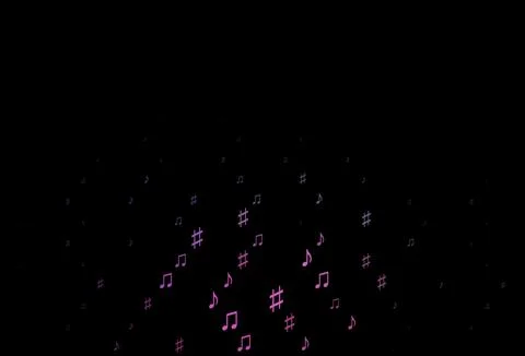 Dark Pink, Blue vector pattern with music elements. Stock Illustration