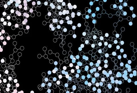 Dark Pink, Blue vector pattern with artificial intelligence network. Stock Illustration