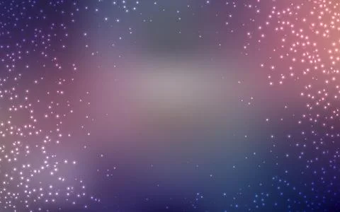 Dark Pink, Blue vector pattern with night sky stars. Shining illustration wit Stock Illustration