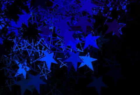Dark Pink, Blue vector pattern with christmas snowflakes, stars. Illustrazione stock