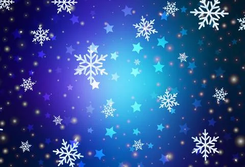 Dark Pink, Blue vector pattern with christmas snowflakes, stars. 스톡 일러스트
