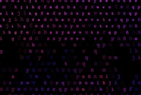 Dark pink, blue vector pattern with ABC symbols. Stock Illustration