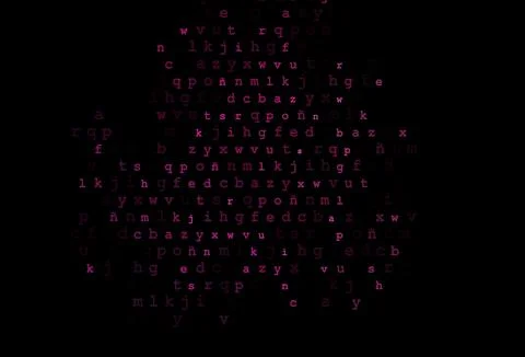 Dark pink, blue vector pattern with ABC symbols. Stock Illustration