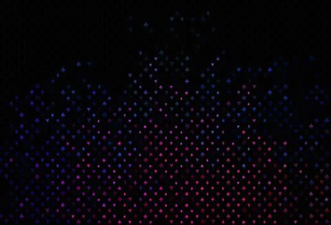 Dark pink, blue vector pattern with symbol of cards. Illustrazione stock