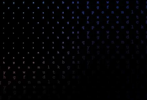 Dark pink, blue vector pattern with ABC symbols. Stock Illustration