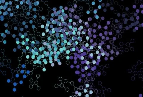 Dark Pink, Blue vector template with artificial intelligence structure. 스톡 일러스트