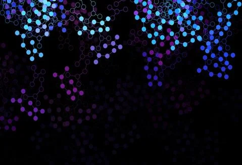 Dark Pink, Blue vector template with artificial intelligence structure. Illustrazione stock
