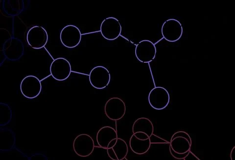 Dark Pink, Blue vector template with artificial intelligence structure. Stockillustratie