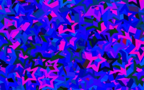 Dark Pink, Blue vector template with sky stars. Stock Illustration