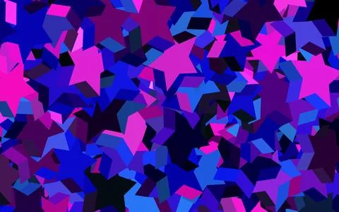Dark Pink, Blue vector template with sky stars. Illustrazione stock