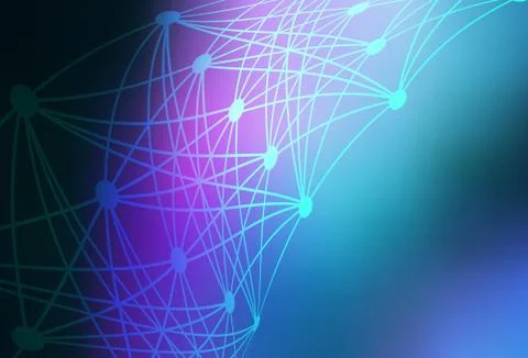 Dark Pink, Blue vector texture with artificial intelligence concept. Stock Illustration